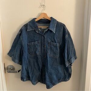 COS Oversized Short Sleeve Denim Top